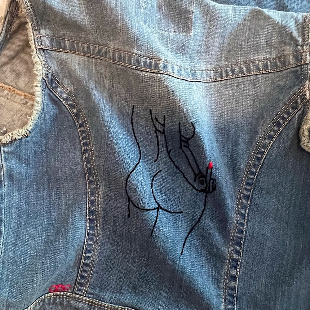 Unique Custom Embroidered Denim Vest